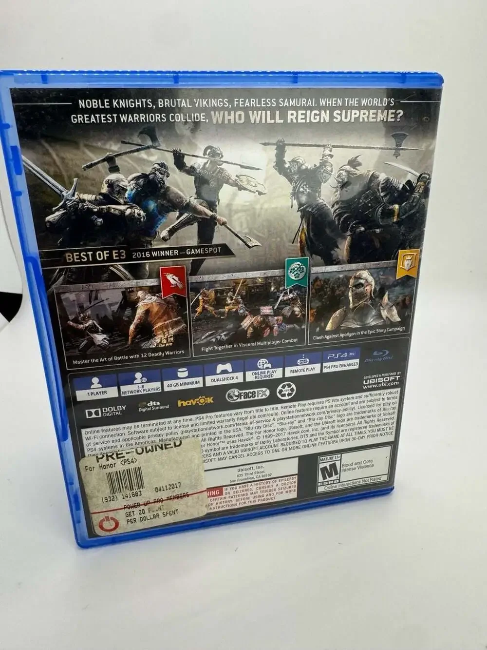 For Honor (PlayStation 4, 2017)
